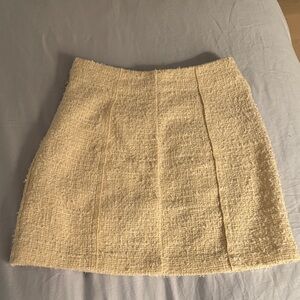 Zara Tan Tweed Mini Skirt